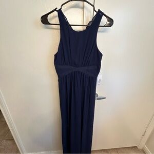NWT BCBGeneration Navy Size 0 Full Length Dress Gown Formal Criss Cross Details